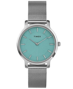 ^CbNX fB[X ANZT[ rv TVc Timex Women's Quartz Analog Silver-Tone Stainless Steel Watch 34mm Silver Vo[