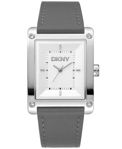 �_�i �L������ �j���[���[�N ���f�B�[�X �A�N�Z�T���[ �r���v ���U�[ �}�L�V DKNY Women's Westside Maxi Gray Leather Strap Watch 41mm Gray �O���[