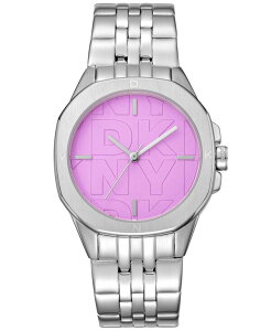 �_�i �L������ �j���[���[�N ���f�B�[�X �A�N�Z�T���[ �r���v �~�f�B T�V���c DKNY Women's Brooklyn Midi Stainless Steel Bracelet Watch 34mm Silver �V���o�[