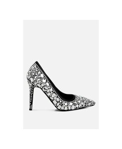 �����h�����O ���f�B�[�X �V���[�Y �p���v�X London Rag Iceout Diamante & Rhinestone Embellishments Pumps Black �u���b�N