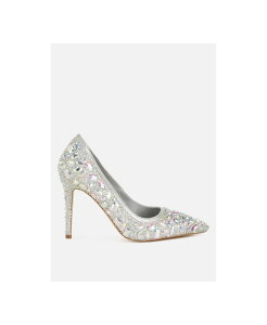 �����h�����O ���f�B�[�X �V���[�Y �p���v�X London Rag Iceout Diamante & Rhinestone Embellishments Pumps Silver �V���o�[