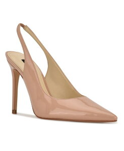 yz iCEFXg fB[X pvX V[Y Women's Feather Slingback Stiletto Pumps Medium Natural Patent