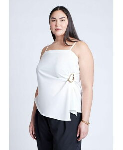 �G���N�C ���f�B�[�X �g�b�v�X �V���c ELOQUII Women's Asym Top With Hardware Detail Jet stream