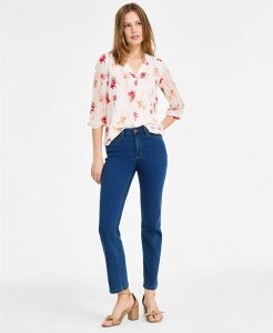 yz W[Yj[[N fB[X fjpc {gX Women's Lexington Mid Rise Straight Leg Denim Jeans 2-16P Indigo Wash