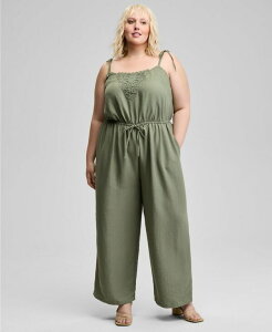 AhmEfBX fB[X {gX JWApc vXTCY WvX[c And Now This Trendy Plus Size Drawstring-Waist Jumpsuit Crushed Oregano