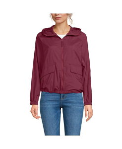 YGh fB[X AE^[ WPbgEu] WPbg Lands' End Women's UPF Packable Hooded Windbreaker Jacket Burgundy spritz o[KfB