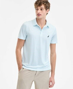 �i�E�e�B�J �����Y �g�b�v�X �|���V���c Nautica Men's Classic-Fit Stripe Golf Polo Shirt Bright White �z���C�g