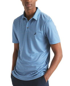 �i�E�e�B�J �����Y �g�b�v�X �|���V���c Nautica Men's Classic-Fit Stripe Golf Polo Shirt Coronet Blue �u���[