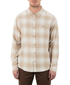 �n�[���[ �����Y �g�b�v�X �V���c Hurley Men's Portland Stretch Flannel Long Sleeve Shirt Khaki �J�[�L