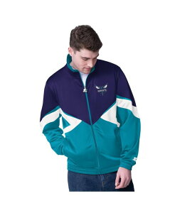 X^[^[ Y AE^[ WPbgEu] WPbg Starter Men's Purple Charlotte Hornets Rush Applique Full-Zip Track Jacket Purple p[v