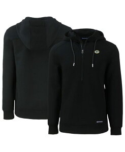 �J�b�^�[�A���h�o�b�N �����Y �A�E�^�[ �p�[�J�[�E�X�E�F�b�g �p�[�J�[ Cutter & Buck Men's Black Green Bay Packers Primary Mark Roam Half-Zip Pullover Hoodie Black �u���b�N
