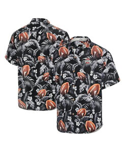 �g�b�~�[�o�n�} �����Y �g�b�v�X �V���c �_�E�� Tommy Bahama Men's Black Ohio State Buckeyes Veracruz Cay First Down Blooms Button-Up Shirt Black �u���b�N