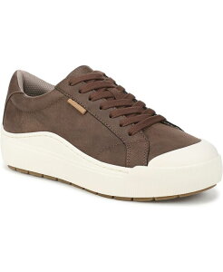 hN^[EV[ fB[X V[Y Xj[J[ vbgtH[ [X Dr. Scholl's Women's Time Off Lace Up Platform Sneakers Dark Brown Faux Leather uE