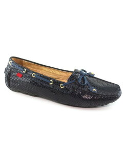 �}�[�N�W���Z�t�j���[���[�N ���f�B�[�X �V���[�Y �p���v�X ���[�t�@�[ Marc Joseph New York Womens Cypress Hill Tiebow Driver Loafer Navy snake �l�C�r�[