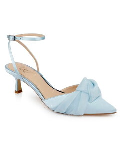 �W���E�F���_�O���C�~�V���J ���f�B�[�X �V���[�Y �p���v�X Jewel Badgley Mischka Women's Favor Evening Knot Pumps Sky Blue Satin �u���[