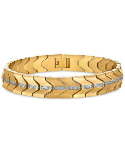 GXN@CA fB[X ANZT[ uXbgEoOEANbg TVc Esquire Men's Jewelry Diamond Chevron Link Bracelet (1/4 ct. t.w.) in Stainless Steel & Gold Ion-Plate Gold-Tone S[h