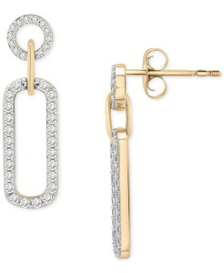 yz bvh C  fB[X sAXECO ANZT[ Diamond Pav Paperclip Drop Earrings (1 ct. t.w.) in 14k Gold Yellow Gold
