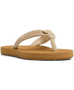 ���L�V�[ ���f�B�[�X �V���[�Y �T���_�� Roxy women's Porto Bling Round Toe Flat Sandals Rose Gold �S�[���h
