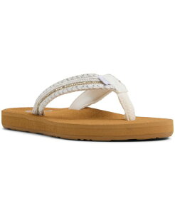 ���L�V�[ ���f�B�[�X �V���[�Y �T���_�� Roxy women's Porto Bling Round Toe Flat Sandals Silver �V���o�[