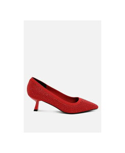 �����h�����O ���f�B�[�X �V���[�Y �p���v�X �j�b�g London Rag Vimto Breathable Flyknit Rhinestone Pumps Red ���b�h