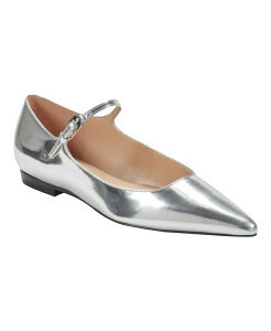 �}�[�N�E�t�B�b�V���[ ���f�B�[�X �V���[�Y �p���v�X Marc Fisher LTD Women's Trella Pointy Toe Mary Jane Flats Silver Mirror Metallic Leather �V���o�[
