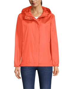 YGh fB[X AE^[ WPbgEu] WPbg Lands' End Women's Packable Water Resistant UPF 50 Windbreaker Jacket Papaya orange IW