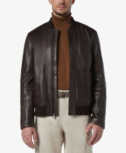 �}�[�N�j���[���[�N �����Y �A�E�^�[ �W���P�b�g�E�u���]�� ���U�[ �W���P�b�g Marc New York Men's MacNeil Smooth Leather Bomber Jacket Hickory