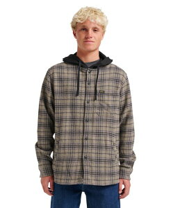 �N�C�b�N�V���o�[ �����Y �g�b�v�X �V���c Quiksilver Men's Sandbar Hooded Flannel Shirt Fallen rock