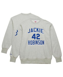 �~�b�`�F��&�l�X �����Y �A�E�^�[ �p�[�J�[�E�X�E�F�b�g �t���[�X Mitchell & Ness Men's Jackie Robinson Heather Gray Brooklyn Dodgers Legends Collection Vin...