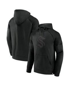 t@ieBNX Y AE^[ p[J[EXEFbg t[h Black Fanatics Men'sSeattle Kraken Black Ice Defender Raglan Pullover Hoodie