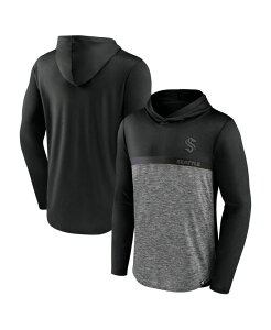 �t�@�i�e�B�N�X �����Y �A�E�^�[ �p�[�J�[�E�X�E�F�b�g �p�[�J�[ Fanatics Men's Black/Heather Charcoal Seattle Kraken Iconic Defender Pullover Hoodie Black Heather Charcoal �u���b�N