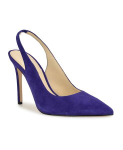 yz iCEFXg fB[X pvX V[Y Women's Feather Slingback Stiletto Pumps Dark Cobalt Suede