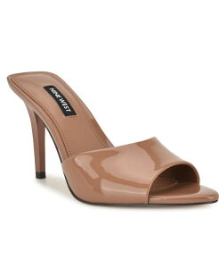 yz iCEFXg fB[X T_ V[Y Women's Hather Slip-On Stiletto Sandals Beige Patent