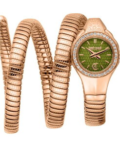 �W���X�g�J�o�� ���f�B�[�X �A�N�Z�T���[ �r���v T�V���c Just Cavalli Women's Rose Stainless Steel Bracelet Watch 22mm Rose