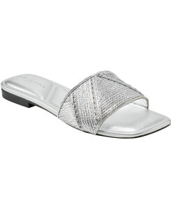 �}�[�N�E�t�B�b�V���[ ���f�B�[�X �V���[�Y �T���_�� Marc Fisher LTD Women's Murphy Square Toe Flat Sandals Silver �V���o�[