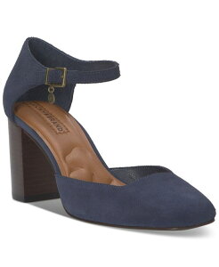 ���b�L�[�u�����h ���f�B�[�X �V���[�Y �p���v�X �q�[�� Lucky Brand Women's Kanira Square-Toe Stacked Heel Pumps Navy Blazer Oiled Suede �l�C�r�[