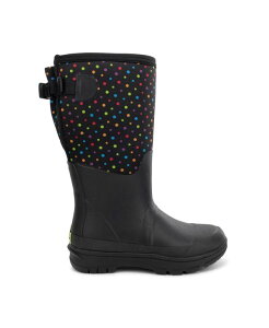 yz EGX^`[t fB[X u[cECu[c V[Y Womens Ditsy Dot Faux Fur Neoprene Wide Calf Cold Weather Boot Black