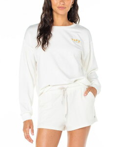 yz LV[ fB[X Vc gbvX Juniors' Surfing By Moonlight Crewneck Sweatshirt Egret