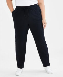 【送料無料】 スタイルアンドコー レディース カジュアルパンツ ボトムス Women's Mid Rise Drawstring-Waist Sweatpants PP-4X Deep Black