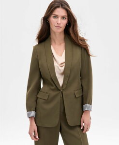 ^nG[GXG fB[X AE^[ WPbgEu] WPbg Tahari ASL Women's Brushed Woven Shawl-Collar Jacket Olive I[u