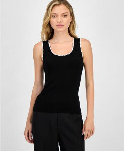 yz eB[E^n fB[X Vc gbvX Women's Sleeveless Scoop-Neck Knit Top White Star
