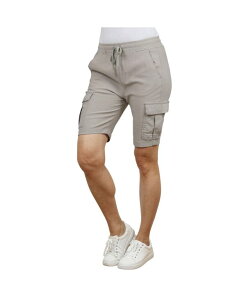 �M�����N�V�[�o�C�n���r�b�N ���f�B�[�X �{�g���X �n�[�t�p���c�E�V���[�c �V���[�g�p���c Galaxy By Harvic Women's Loose Fit Super Flex Stretch Cargo Jogger Shorts Stone �X�g�[��