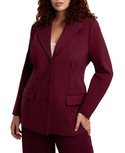 �G���N�C ���f�B�[�X �A�E�^�[ �W���P�b�g�E�u���]�� �v���X�T�C�Y �u���U�[ ELOQUII Women's Plus Size Ultimate Nipped Waist Blazer Maroon banner �}���[��