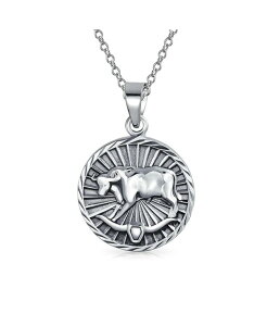 uO Y ANZT[ lbNXE`[J[Ey_ggbv [X Bling Jewelry Taurus Zodiac Sign Astrology Horoscope Round Medallion Pendant For Women Necklace Sterling Silver Vo[