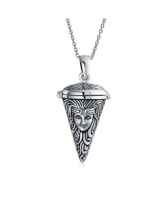 yz uO fB[X lbNXE`[J[Ey_ggbv ANZT[ Momenta Holder Goddess Deity Angel Protector Of Mother Earth Nature Environment Pendulum Urn Locket Sterling Silver Black