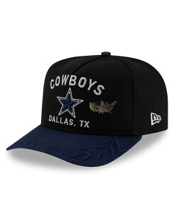 j[G Y ANZT[ Xq New Era Men's Black/Navy Dallas Cowboys 2025 NFL Draft On Stage A-Frame 59FIFTY Fitted Hat Black Navy ubN