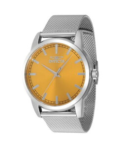 CrN^ Y ANZT[ rv Invicta Men's 48506 Celestial Quartz 3 Hand Yellow Dial Watch Dark Orange IW