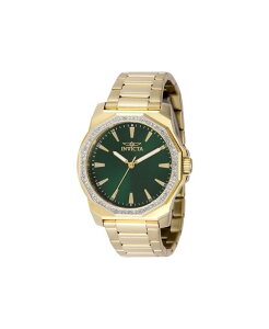 CrN^ Y ANZT[ rv Invicta Men's 49109 Speedway Quartz 3 Hand Green Dial Watch Gold S[h