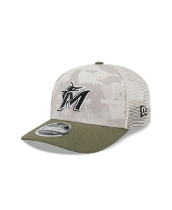 �j���[�G�� �����Y �A�N�Z�T���[ �X�q New Era Men's Light Beige/Olive Miami Marlins 2025 Armed Forces Day 9SEVENTY Adjustable Hat Light Beige Olive �I���[�u