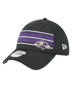 �j���[�G�� �����Y �A�N�Z�T���[ �X�q New Era Men's Black Baltimore Ravens Stripes 39THIRTY Flex Hat Black �u���b�N